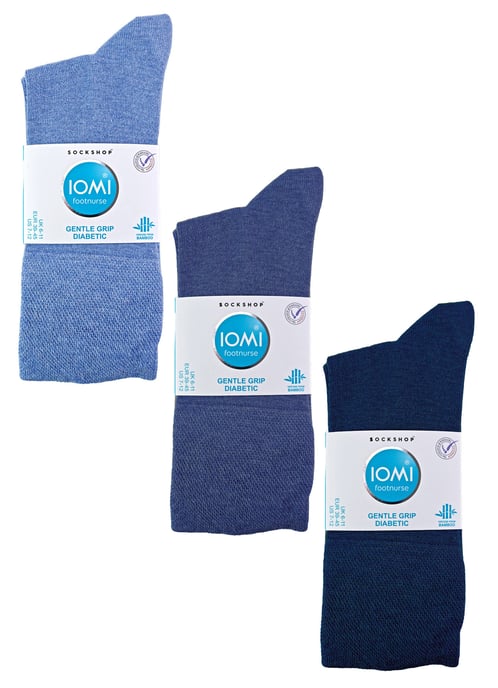 IOMI - Set van 6 naadloze bamboesokken voor diabetischei - Marineblauw - Image 2