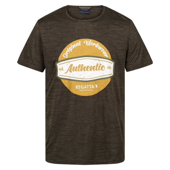 Regatta Mens Original Moisture Wicking T-Shirt (Dark Khaki Marl)