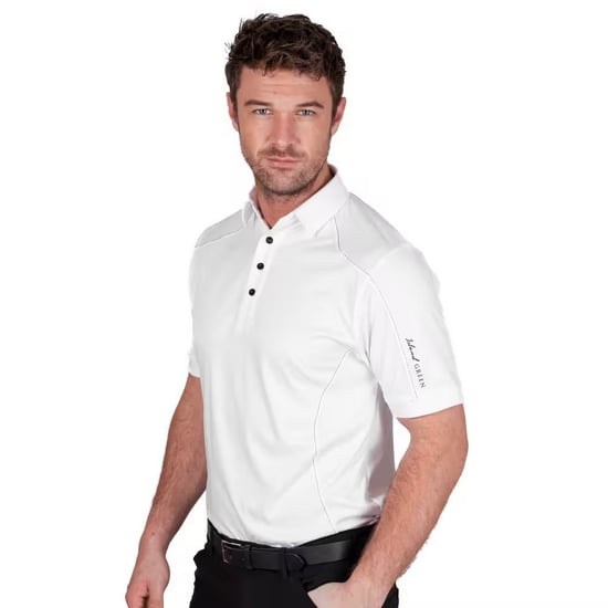 Island Green Heren Gestikt Golf Poloshirt (Wit) - Image 3