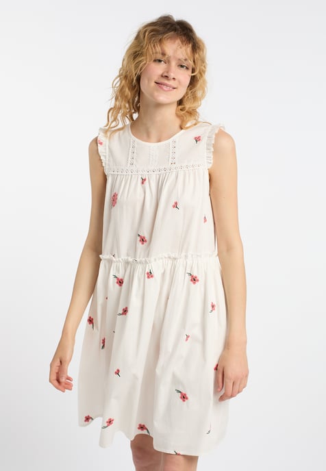 Dreimaster midi-jurk Dames Gebroken wit koraal - Image 3