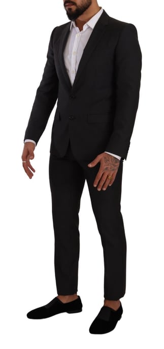 Dolce & Gabbana Heren Zwarte MARTINI Eengespijlde 2-delige Pak - Image 2