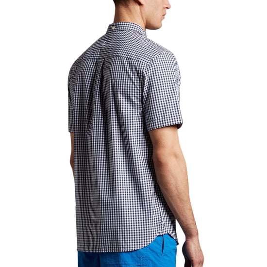 Lyle & Scott marineblauw Gringham overhemd met korte mouwen - Image 2