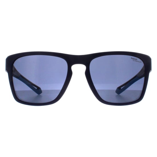 Polaroid Rectangle Mens Matte Blue Blue Polarized High Contrast PLD 7052/S