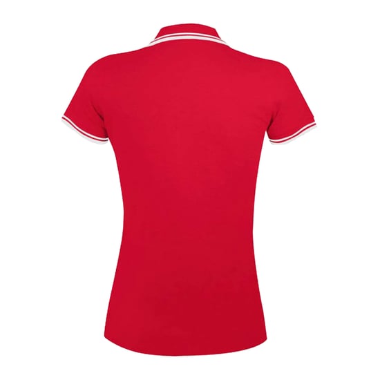 SOLS Dames/Dames Pasadena Poloshirt (Rood/Wit) - Image 2