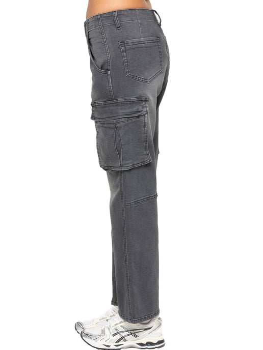 Enzo | Womens Cargo Straight Leg Jeans - Image 3