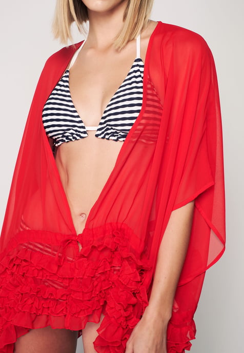 Herita Kimono met Ruches - Rood - Image 2