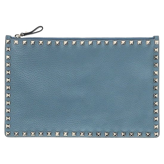 Valentino Garavani Rockstud Clutch Bag in Blue Leather - Image 2