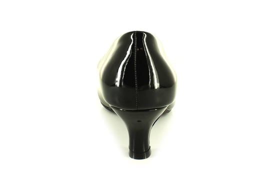 Nieuwe zwarte lakleer dames/dames pumps met brede pasvorm en kittenhak - Image 4