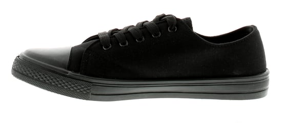New Ladies/Womens Black Fashionable Lace Up Canvas Pumps/Shoes.