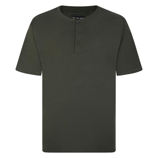 Kam Men's Plus Size O-Neck Tee Shirt Button Up