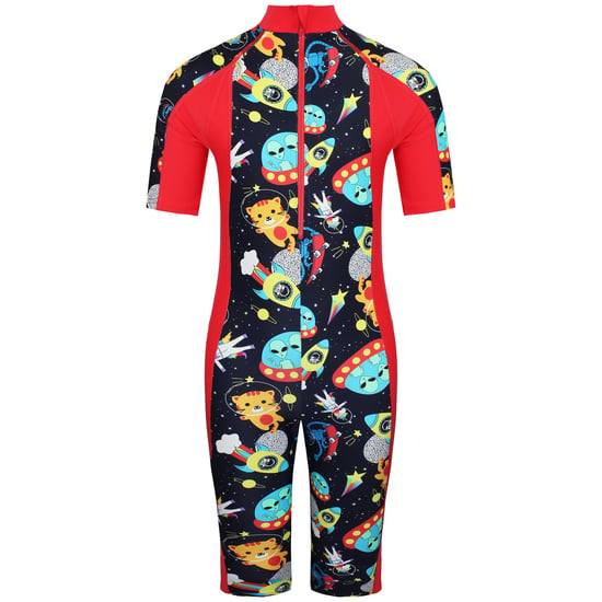 Speedo Korte Mouw Zip Up All In One Zonbescherming Junior Zwempak - Image 1