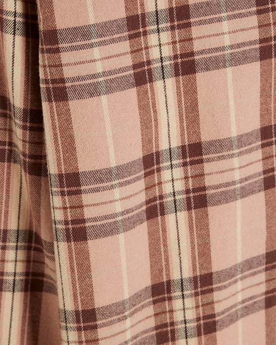 River Island Mens Shirt Pink Regular Fit Flannel Check