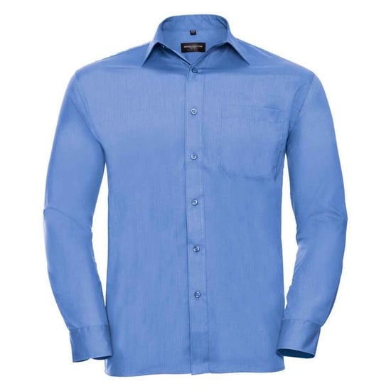 Russell Collection Heren Poplin Easy-Care Formeel Overhemd (Bedrijfsblauw) - Image 1