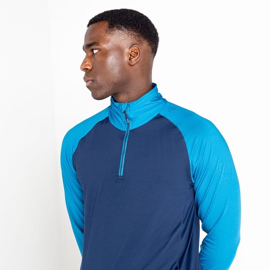 Dare 2B Mens Fuser Core Stretch Half Zip Thermal Top (Nightfall Navy/Dark Methyl Blue)