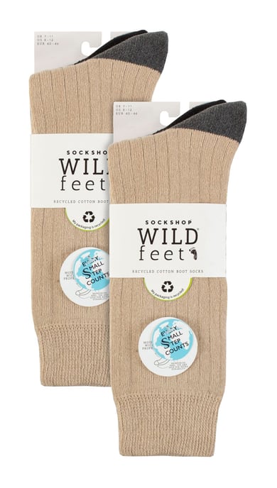 Wildfeet - 6 Paar Heren Katoenen Boot Sokken voor Buiten | Ideaal voor Wandelen - Zwart - Image 2