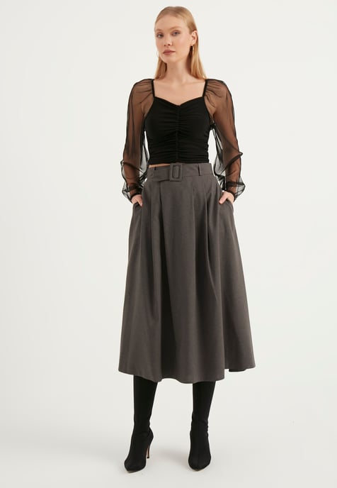 Belt Gedetailleerde Pocket Rok - Image 1