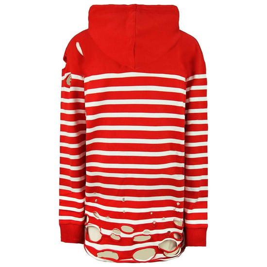 Puma x Balmain Vrouwen Rood Wit Distressed Hoodie - Image 2