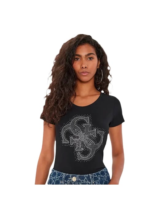 Guess dames T-shirt met strasssteentjes, maat 4G - Image 1