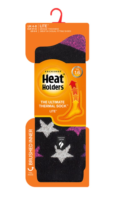 Heat Holders Lite - Geïsoleerde thermo damessokken - Zwart (Leuk) - Image 2