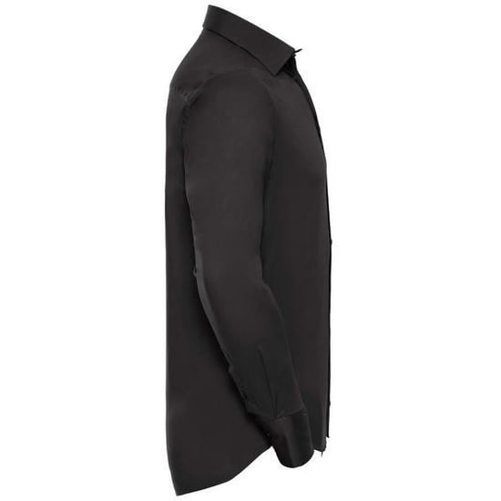 Russell Collectie Heren Lange Mouwen Gemakkelijk Onderhoud Aangepast Shirt (Zwart) - Image 2