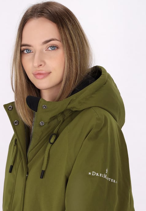 Dreimaster Winter parka Dames olijf - Image 5
