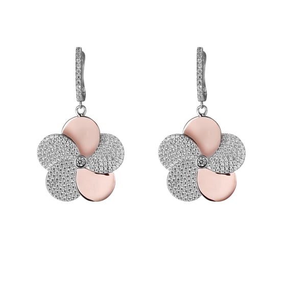 Orphelia 'Fioni' Women's 925 Sterling Silver Set: Necklace + Earrings + Ring - Silver/Rose SET-7452