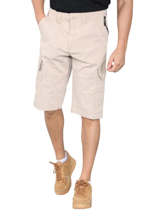 Heren cargo multi-pocket sneldrogende shorts in zand - Image 1