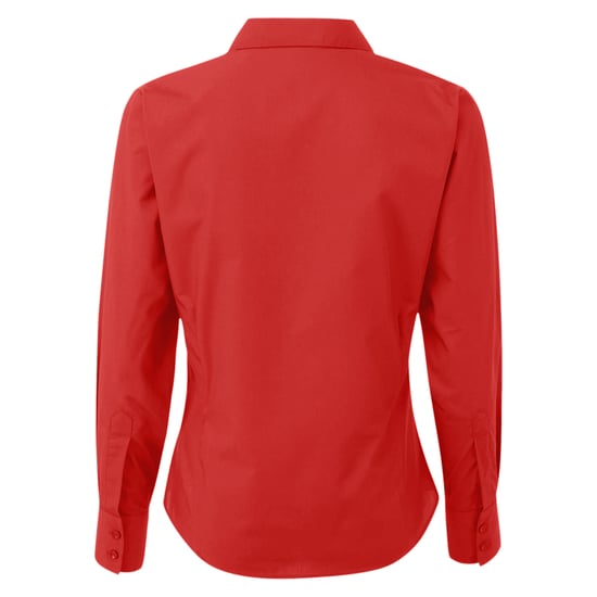 Premier Womens/Ladies Poplin Long-Sleeved Blouse (Red)