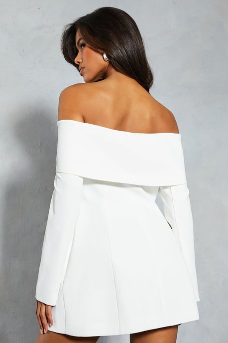 Tailored Bardot Blazer Dress - Image 3