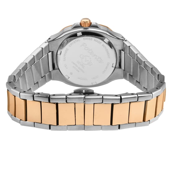 GV2 Potente Lady Swiss Quartz Green MOP Dial, 316L Stainless Steel Two toned IPRG Diamond Watch