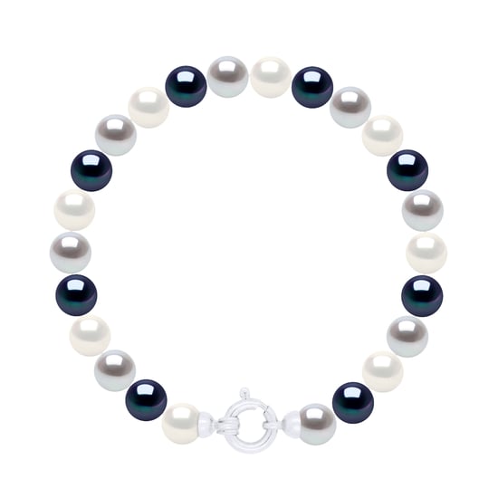 Bracelet Row of Real Cultured Freshwater Pearls Round 6-7 mm