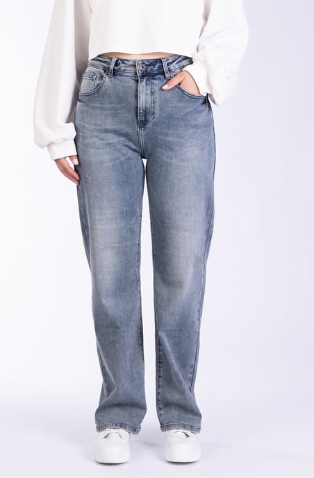 Liz Ladies Trousers blue denim Wide Leg