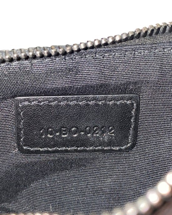 Dior Gezipte Kaarthouder in Beige en Zwart Jacquard - Image 3