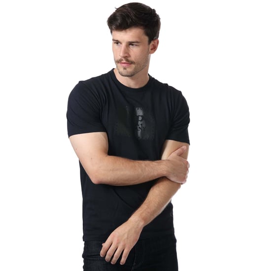 Men's C.P. Company Box Centre Logo T-Shirt in Navy
