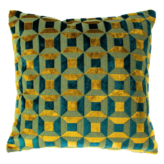 Paoletti Empire 3D Geometric Velvet Jacquard Cushion Cover