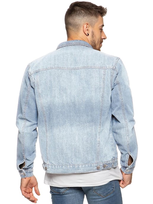 Enzo Heren Enzo Denim Designer Jas - Lichtblauw - Image 3