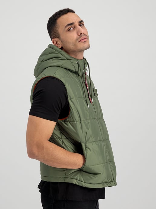 Alpha Industries Hooded Puffer Vest FD Green