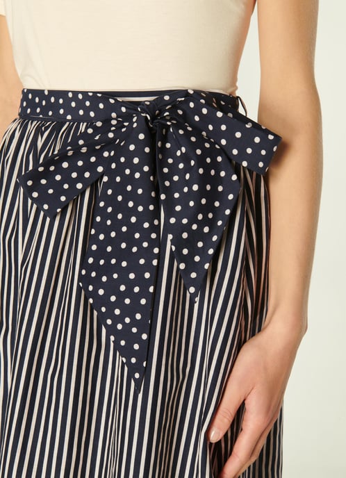 LK Bennett Smith Skirt, Navy/Cream