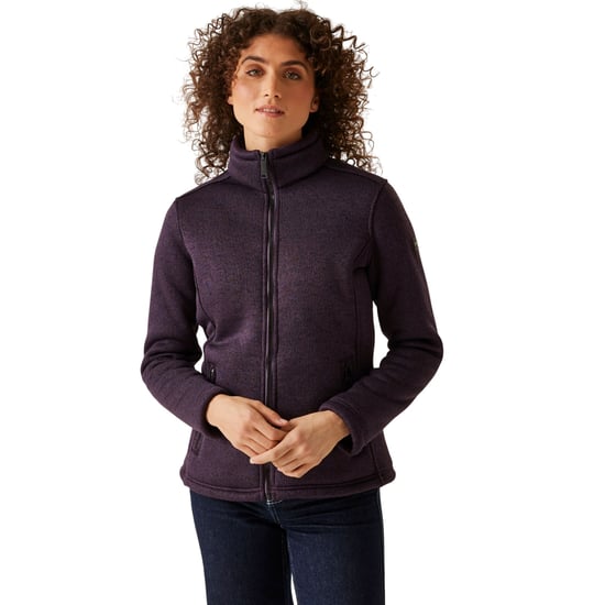 Regatta Dames/Dames Razia II Full Zip Fleece Jacket (Diepe pruim/zwart) - Image 3