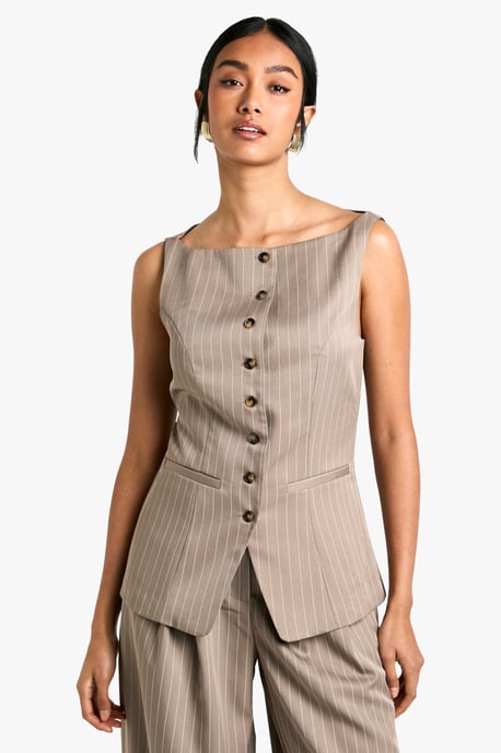 Tailored Pinstripe Waistcoat - Image 1