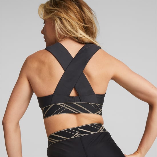 PUMA Womens Mid Impact Deco Glam Training Bra