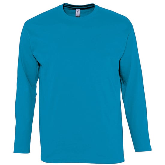 SOLS Heren Monarch T-Shirt met lange mouwen (Aqua) - Image 1