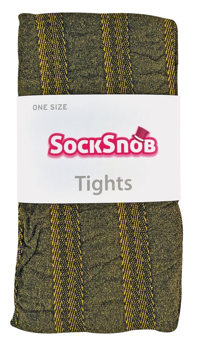 Sock Snob Dames80 denier ondoorzichtig patroon panty's - Streepmosterd - Image 2