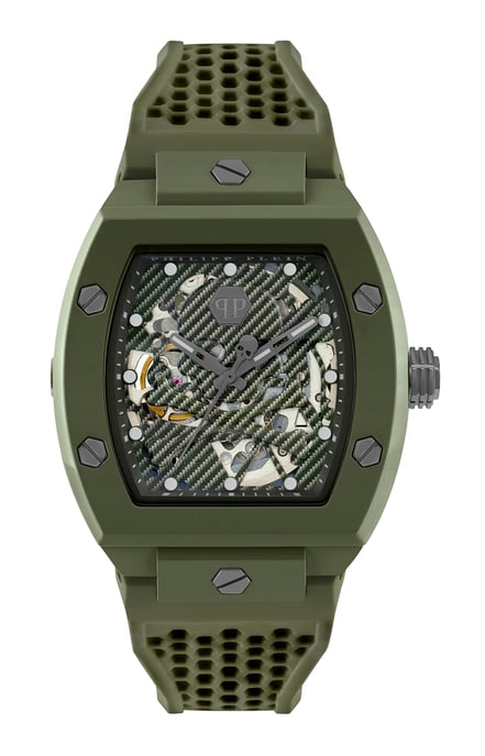 Philipp Plein The Skeleton Ecoceramic Heren Horloge Groen PWVBA0223 - Image 1