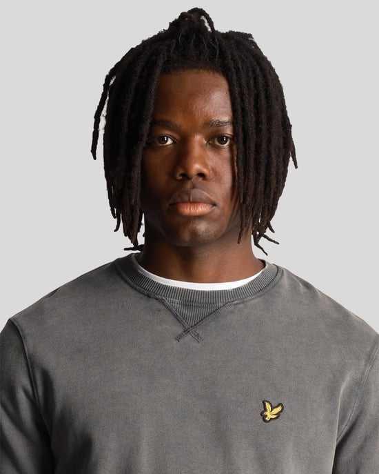 Lyle & Scott Gewassen Rundhals Sweatshirt in Zwart - Image 4