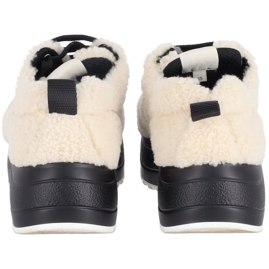 Celine Delivery Shearling Platform Sneakers in Cream Wool - Image 4