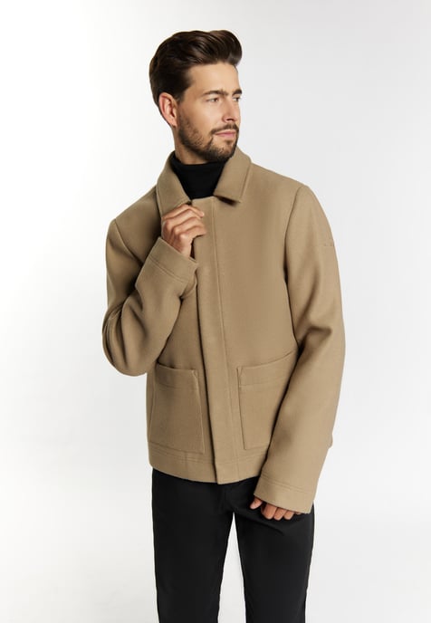 Dreimaster Overgangsjack in wollen look Heren Grijsbeige - Image 3