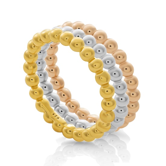 Orphelia 'Unity' Dames 925 Sterling Zilver Set: 3 ringen - Goud/Zilver/Roos SET-7541 - Image 1