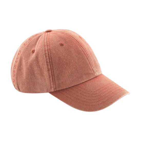 Beechfield Unisex Low Profile Vintage Denim-Look Cap (Vintage Orange)