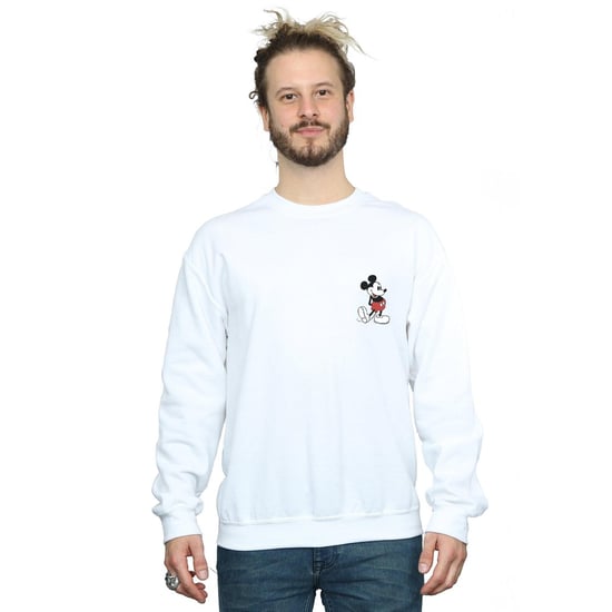 Disney Heren Mickey Mouse Kickin Retro Borst Sweatshirt (Wit) - Image 2